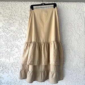 Vtg HUNT CLUB maxi skirt womens 8 cotton boho tiered ruffled cottagecore